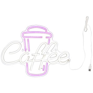 Applique LED : Décoration café transparente avec éclairage multicolore pour usage intérieur.