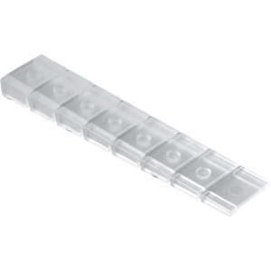 Spessori Hettich, 4 cunei a scatto in plastica trasparente, 20x100mm, per mobili.