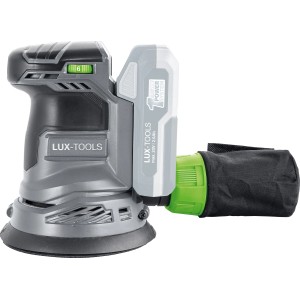 Ponceuse excentrique sans fil LUX A-EXS-20/125 sans batterie, avec sac à poussière. Ponceuse pour bois et métal.