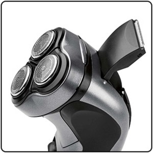 Rasoir pour homme Profi Care HR 3053 anthracite avec système à 3 lames et tondeuse à cheveux longs escamotable.