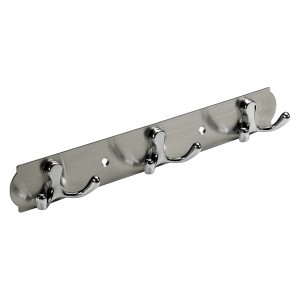Hettich Garderobenleiste verchromt mit 3 Haken zum Anschrauben.