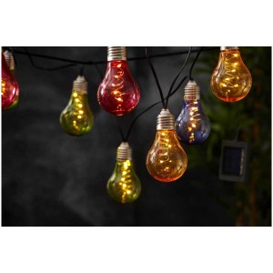 Eglo Solar-LED-Lichterkette mit 10 bunten Glühbirnen für den Außenbereich.