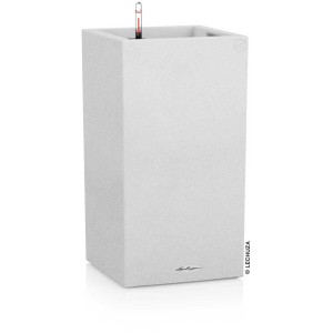 Lechuza Canto Stone Colonne, Blanc quartz, 76x40x40 cm, pot de fleurs pour intérieur et extérieur.