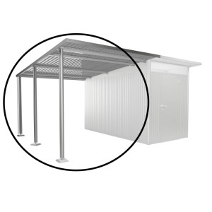 Tetto laterale Biohort per casetta da giardino AvantGarde A4/A8, taglia L, argento metallizzato.