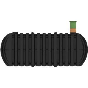 Garantia Sammelgrube Stabilus 3000L, cuve souterraine noire avec dôme vert, homologation DIBT.