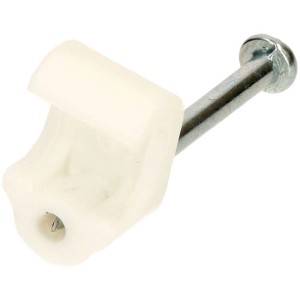 Lot de clips de fixation à clous blancs pour câbles plats 3x5 mm, 100 pièces, pour fixation de câbles.