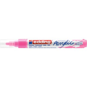 Marqueur acrylique Edding 5100 rose néon, pointe moyenne pour toile et papier.