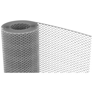 Grillage de protection argenté Tenax Exagon, polyéthylène, rouleau 1 x 5 m pour balcon.