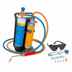 Kit per saldatura autogena e brasatura Rothenberger Roxy Kit Plus con accessori.