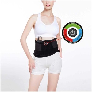 Stylies fascia lombare riscaldante nera con power bank e 3 livelli di calore per alleviare il mal di schiena.