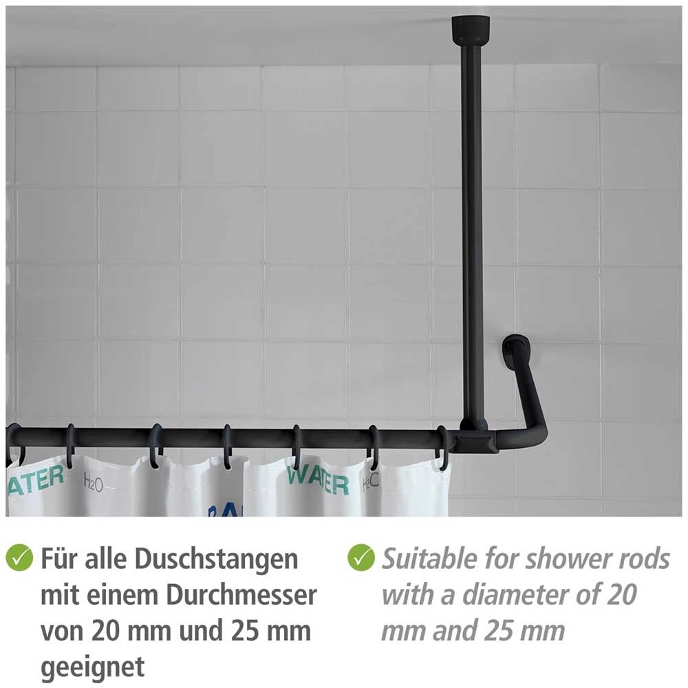 White Shark Duschvorhanghaken Set - 12 Stück Kristallglas Haken Mit Edelstahl
