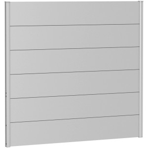 Biohort Wandpaneel Sichtschutz in Silber-Metallic, 150x135cm. Sichtschutzzaun für Garten und Terrasse.