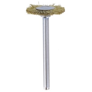 Spazzola in ottone Dremel 535, 19 mm per miniutensili. Ideale per pulire delicatamente i metalli.