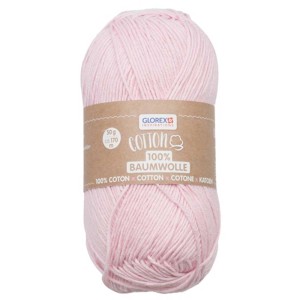 Lana Cotton rosa, gomitolo da 50g in 100% cotone, ideale per lavorare a maglia e all'uncinetto.