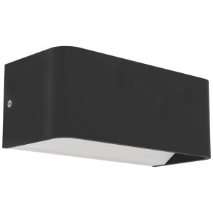 Applique murale d'extérieur LED dimmable Eglo Sania-Z, noire, avec RGB et 1180 lumens.