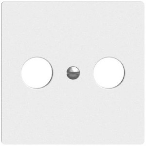 Placca frontale bianca Feller Radio/TV EdizioDue per telaio di copertura.