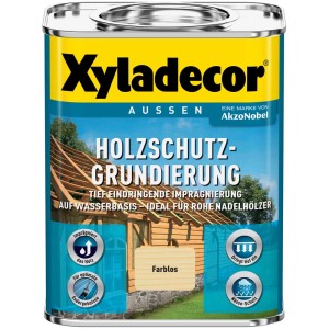 Dose Xyladecor Holzschutz-Grundierung, farblos, für Nadelhölzer im Außenbereich.