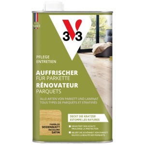Dose Holzpflege für Parkett, farblos, seidenglänzend.