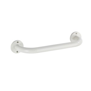 Barre d'appui de bain Wenko Basic blanche en acier inoxydable, antirouille pour plus de sécurité dans la salle de bain.