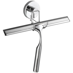 Wenko tergivetro cromato lucido con Vacuum-Loc, accessorio bagno per box doccia.