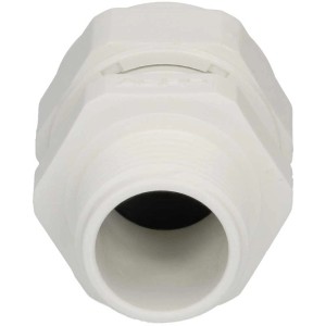 Presse-étoupe blanc Progress GFK M20 (6-8 mm) sans écrou pour montage en saillie.