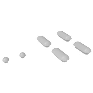 Set di tamponi di ricambio per sedile WC Domberg DB3004, accessori per sedili WC, plastica grigia.