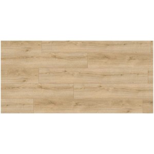 Sol stratifié Comfort Chêne Cordoba, 7 mm d'épaisseur, avec structure bois et système clic pour une pose facile.