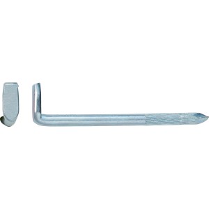 LUX Stahlhaken, gerillt, 3,5x60mm, verzinkt, 4er-Set. Winkelhaken für Aufhängungen und Befestigungen.