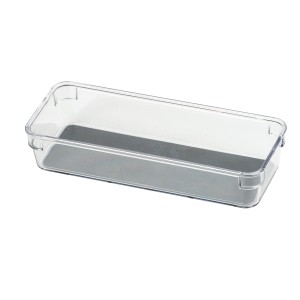 Inserto per cassetti Wenko C, grigio trasparente, 4,5x23x9 cm, per utensili da cucina, antiscivolo.
