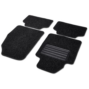 Cartrend Tappetini auto Textile Space, set da 4 pezzi, in feltro agugliato nero con protezione tallone.