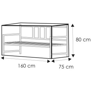 Copertura trasparente in PE per panca da giardino, 160x75x80cm.