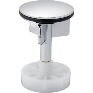 Tappo eccentrico cromato lucido (Ø 38,5 mm) per lavabi con troppopieno.