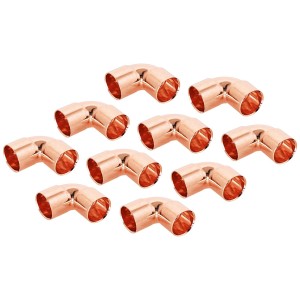 10 raccordi a gomito in rame, Ø 18mm, 90 gradi, per connessioni permanenti di tubi.