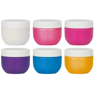 Kreul Mucki Fingerfarben 6er-Set: Farben Weiß, Rosa, Pink, Violett, Blau und Gold für Kinder.