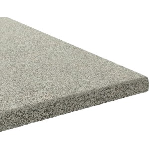 Lastra per terrazza in pietra naturale antracite-grigio, 60x40x3 cm, fiammata e smussata.