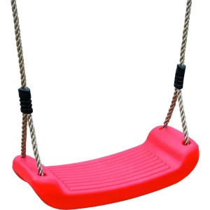 Rote Schaukel mit Seilen für Karibu Stelzenhaus Spielplatz.