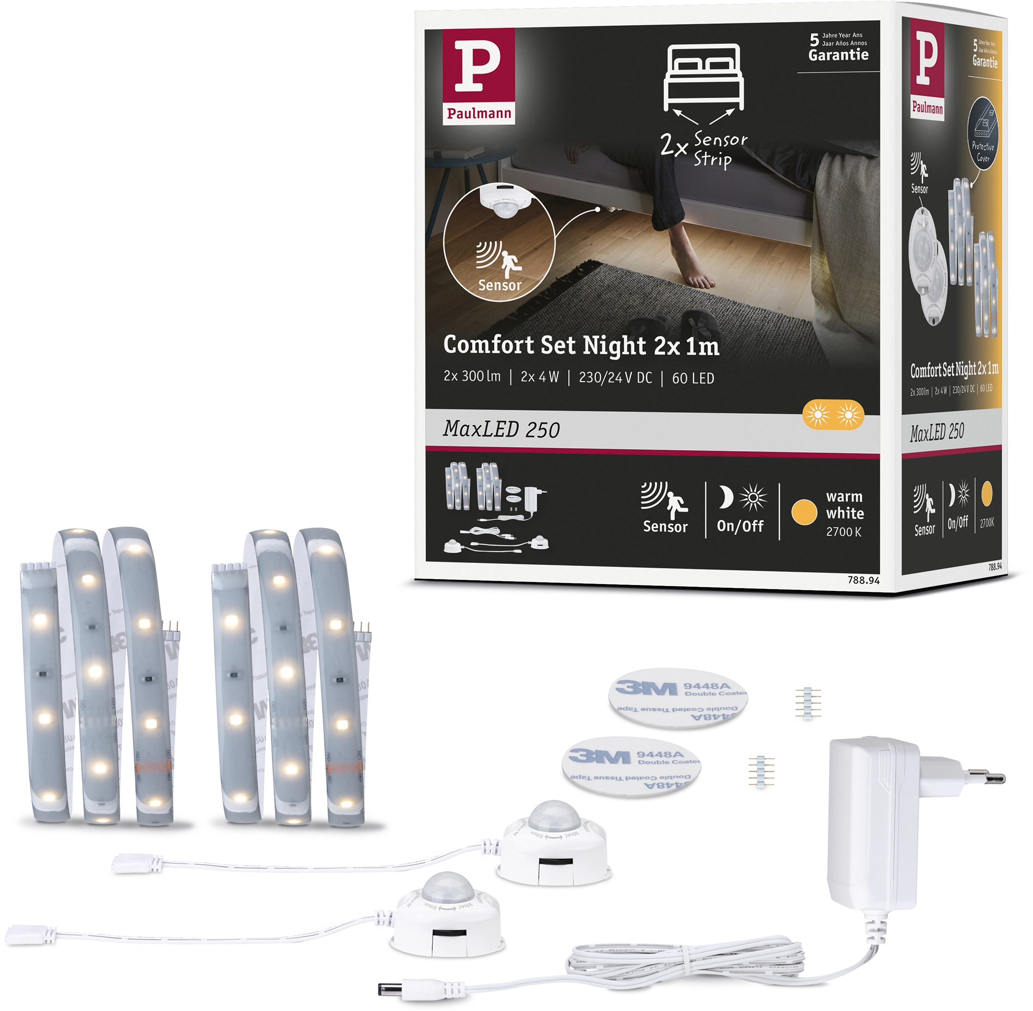 Paulmann MaxLED 250 Night Comfort Set für Doppelbett Silber Länge 1 m  kaufen bei OBI | LED-Stripes