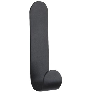 Set di 2 ganci a muro Monel, acciaio inox nero opaco, per cucina e bagno, montaggio adesivo facile.
