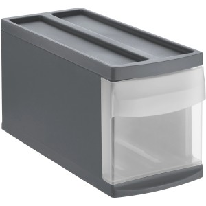 Rotho Schubladenbox S Systemix in Anthrazit, Aufbewahrungsbox mit transparenter Schublade.