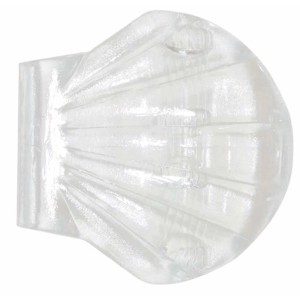 Spirella Shell Clip Crystal fixation murale pour barres de douche, forme de coquillage transparente.