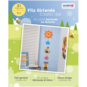 Kreativ-Set für eine Filz-Girlande mit Bienen-Motiv, 21-teilig, ideal zum Basteln und Verschenken.