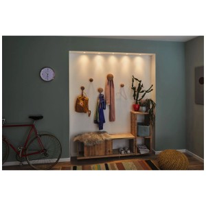 Salon avec spots encastrables LED Paulmann Nova Mini Plus Blanc, offrant une lumière chaude.