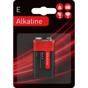 Pile alcaline 9V Block E pour appareils comme les lampes torches et jouets.