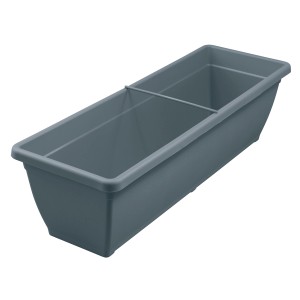 Jardinière Toscana anthracite, longueur 59 cm, pour balcon et jardin.
