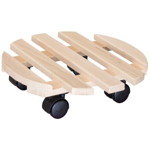 Wagner sottovaso con rotelle in legno di faggio, Ø 30 cm, con 4 ruote per interni.