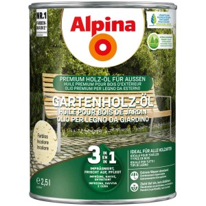 Dose Alpina Gartenholz-Öl 2,5l für Holzpflege im Außenbereich.