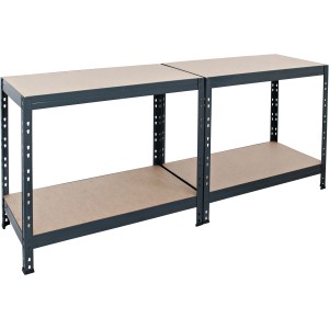 Scaffale ad incastro per carichi pesanti Ar Shelving, antracite, 180x120x45cm, con 4 ripiani. Ideale per cantina, garage o officina.