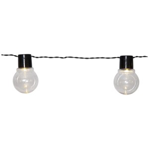 Guirlande solaire Star Trading Partaj avec boules transparentes et lumière blanc chaud.