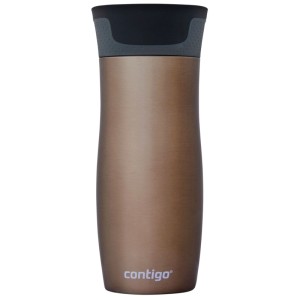 Contigo Thermobecher West Loop, acciaio inox, marrone, 470 ml. Tazza termica da viaggio a prova di perdite.