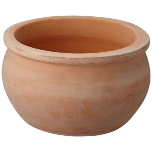 Vaso rotondo in terracotta, Ø 38 cm, altezza 26 cm, per giardino e uso esterno protetto dal gelo.